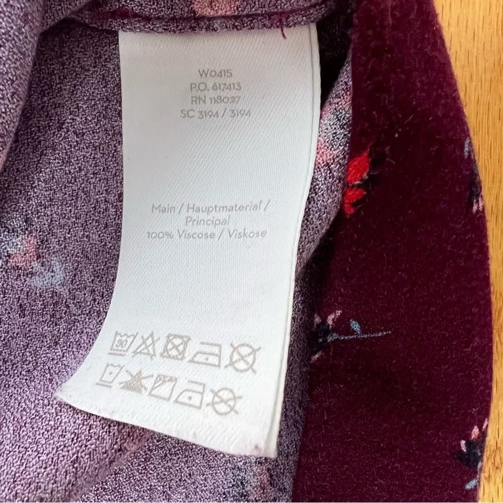 Boden Eliza Dress in Burgundy Floral Ruby Ring Country Ditsy Size US 6 Spring - Picture 9 of 10